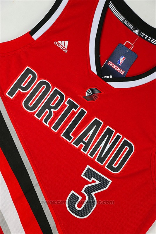 Maglia Portland Trail Blazers C.J. McCollum #3 Rosso